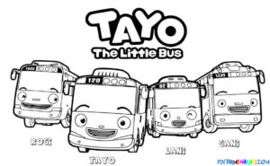 Gambar Mewarnai Tayo The Little Bus